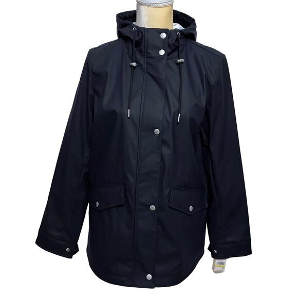 Levi's NWT Navy Rain Jacket Women M - Picture 2 of 16